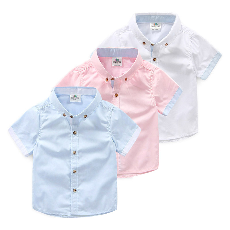 寶寶立領短袖襯衫 夏裝新款韓版男童童裝兒童簡約襯衣tx-6727